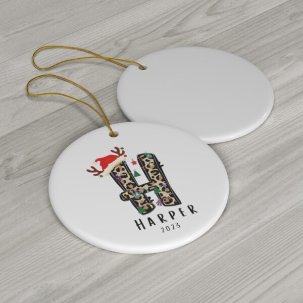 Leopard Initial Monogram Personalized Ornament - Image 5