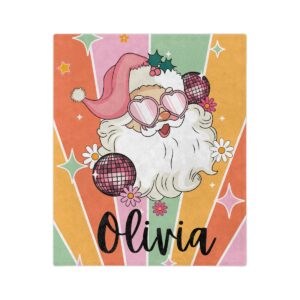 Disco Santa Personalized Velveteen Minky Blanket
