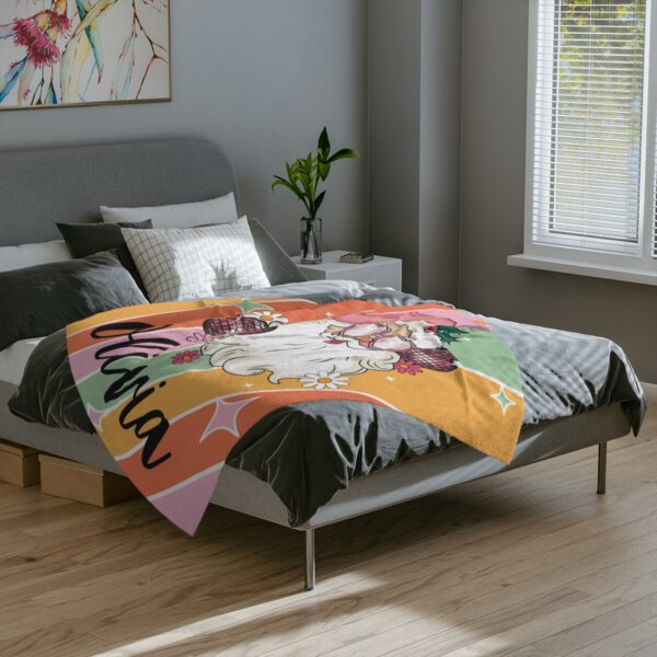 Disco Santa Personalized Velveteen Minky Blanket - Image 4