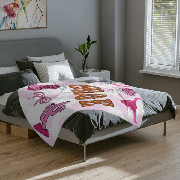 Glam Cowgirl Personalized Velveteen Minky Blanket - Image 4