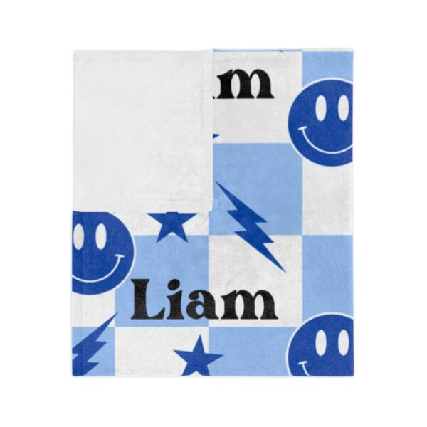 Retro Boy Velveteen Minky Blanket - Image 2
