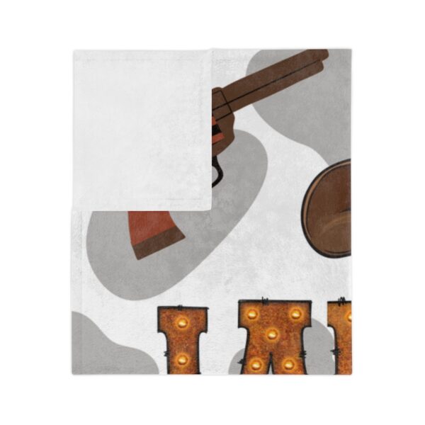 Western Cowboy Personalized Velveteen Minky Blanket - Image 2