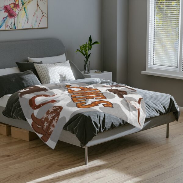 Western Cowboy Personalized Velveteen Minky Blanket - Image 3