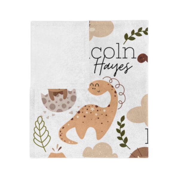Baby Dinosaurs Personalized Velveteen Minky Blanket - Image 3