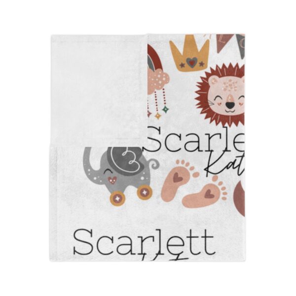 Boho Baby Animal Personalized Velveteen Minky Blanket - Image 4