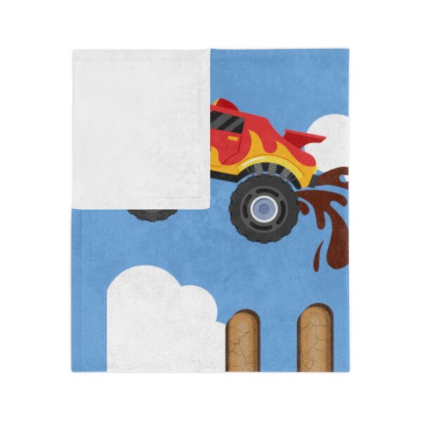 Monster Truck Personalized Velveteen Minky Blanket - Image 2