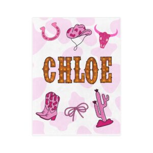 Glam Cowgirl Personalized Velveteen Minky Blanket