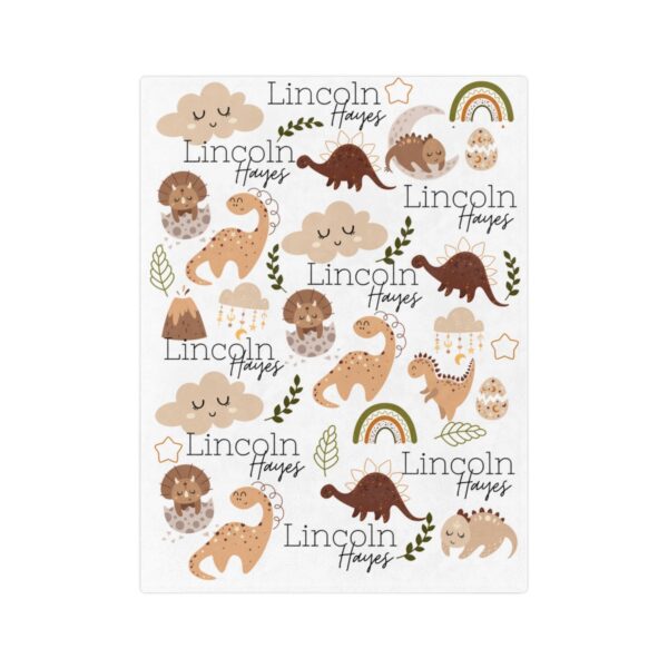 Baby Dinosaurs Personalized Velveteen Minky Blanket - Image 2