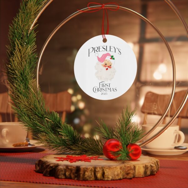 Pink Santa Baby's First Christmas ornament - Image 5
