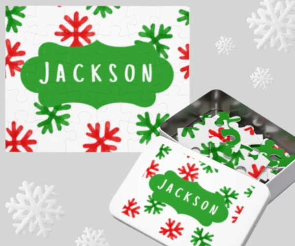 Christmas Snowflake Personalized Name Puzzle