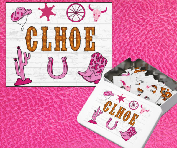 Glam Cowgirl Personalized Name Puzzle - Image 4