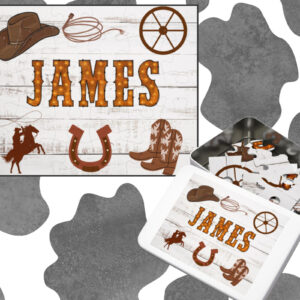 Western Cowboy Personalized Name Puzzle