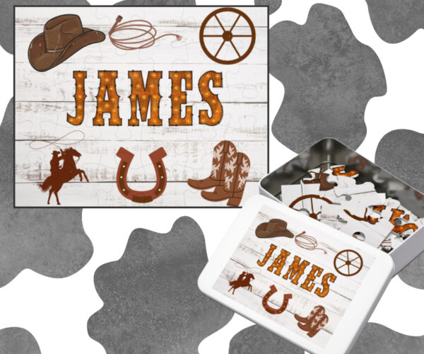 Western Cowboy Personalized Name Puzzle