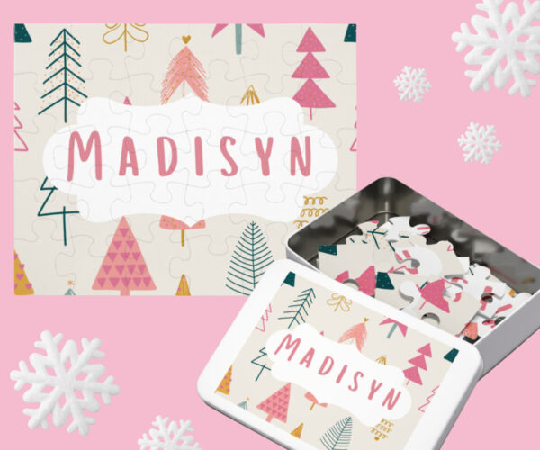 Christmas Tree Personalized Name Puzzle