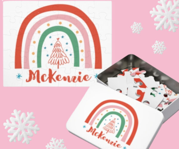 Boho Rainbow Personalized Name Puzzle - Image 2