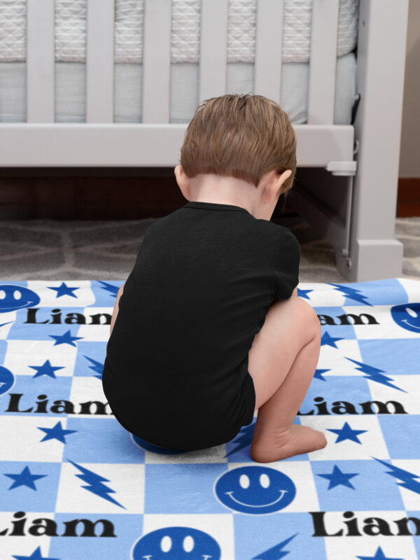 Retro Boy Velveteen Minky Blanket