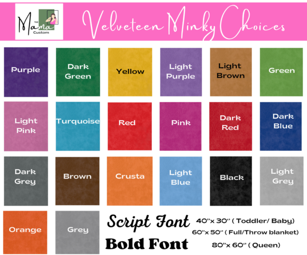 Name Personalized Velveteen Minky Blanket - Image 3