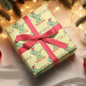 Dinosaur Trex personalized Christmas Wrapping Paper