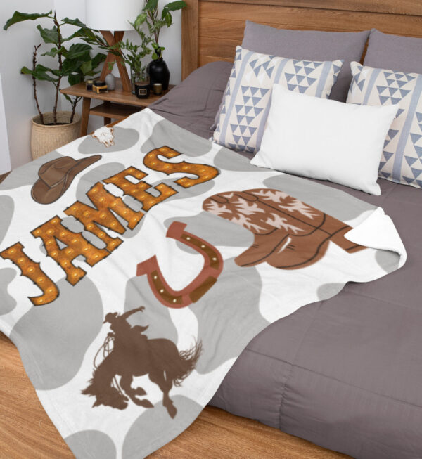 Western Cowboy Personalized Velveteen Minky Blanket