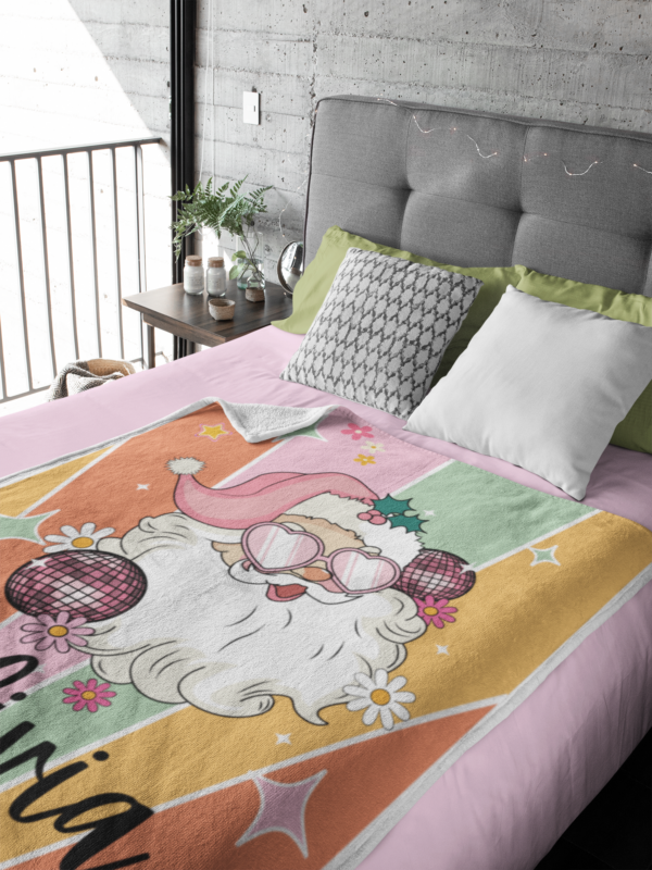 Disco Santa Personalized Velveteen Minky Blanket - Image 5