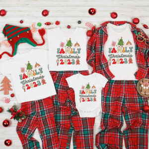 Groovy Retro Family Christmas 2023 Matching Christmas Tees