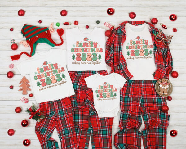 Groovy Retro Family Christmas memories Christmas Tees