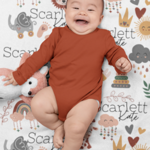 Boho Baby Animal Personalized Velveteen Minky Blanket