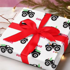 Monster Truck personalized Christmas Wrapping Paper