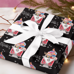 VW Bus Santa Wrapping paper gift wrap